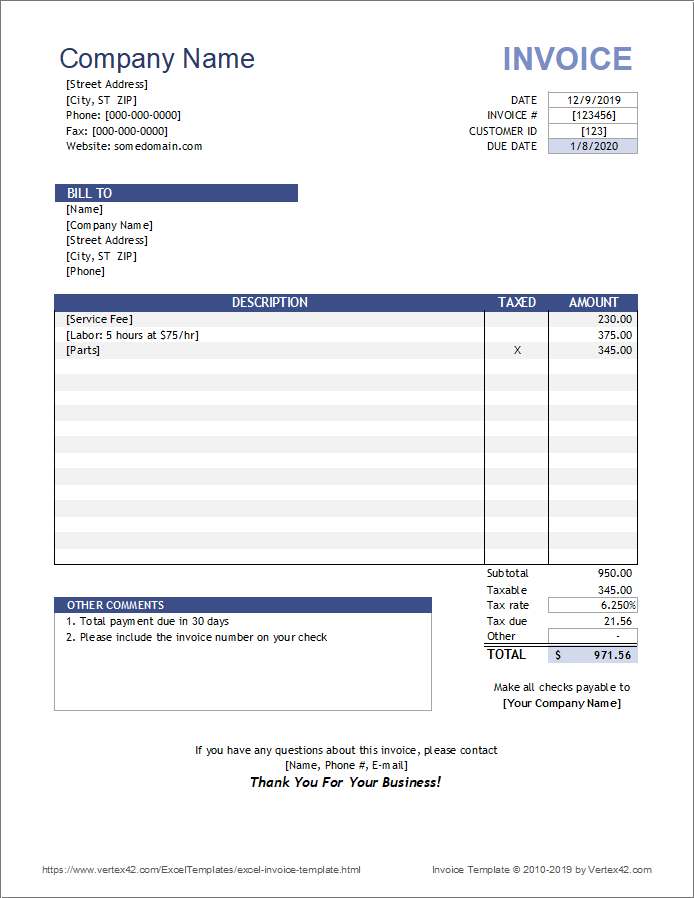 Digital Invoice Format, Electronic Invoice Templates