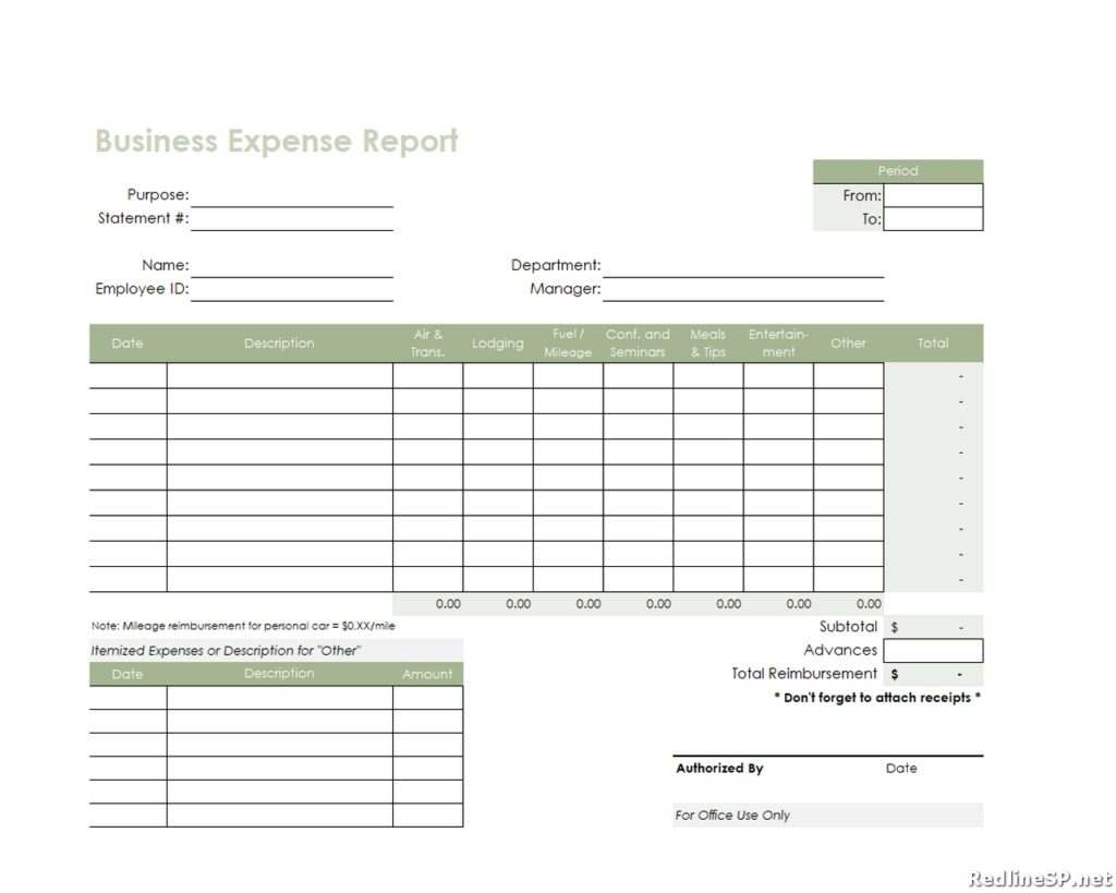 Excel Business Expense Report Template, Expense Report Excel Template
