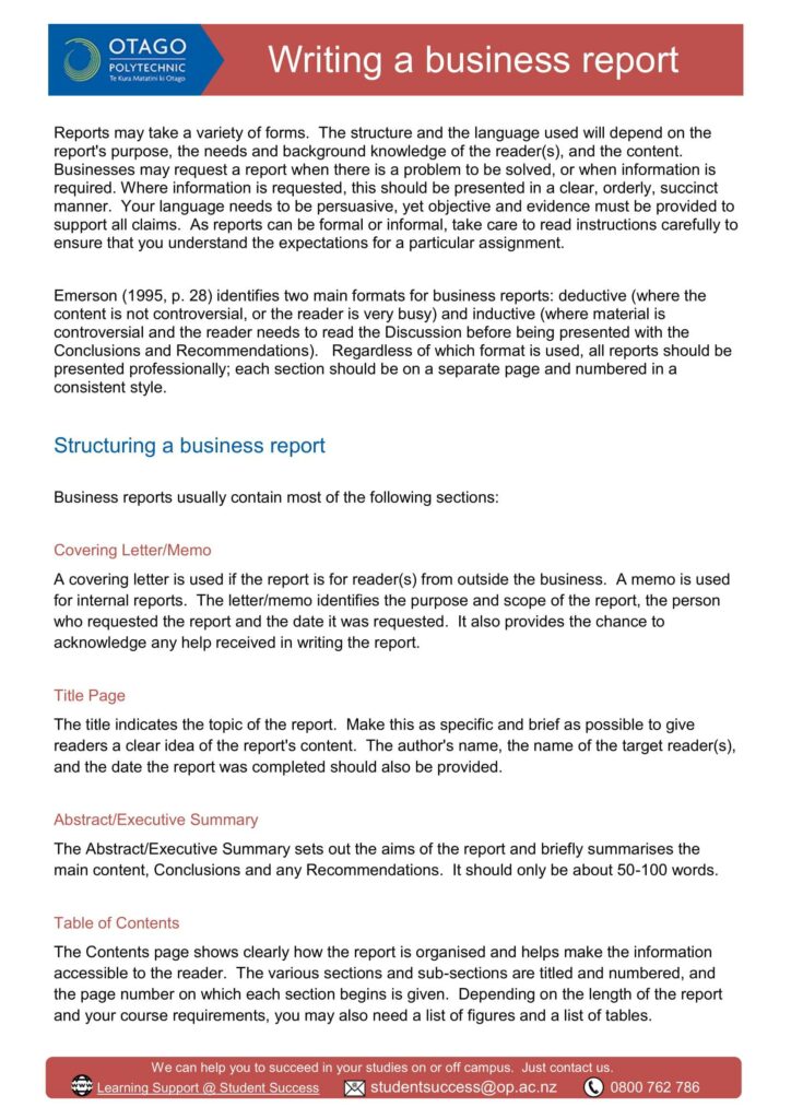 Sample Business Report Format, Business Report Writing Examples