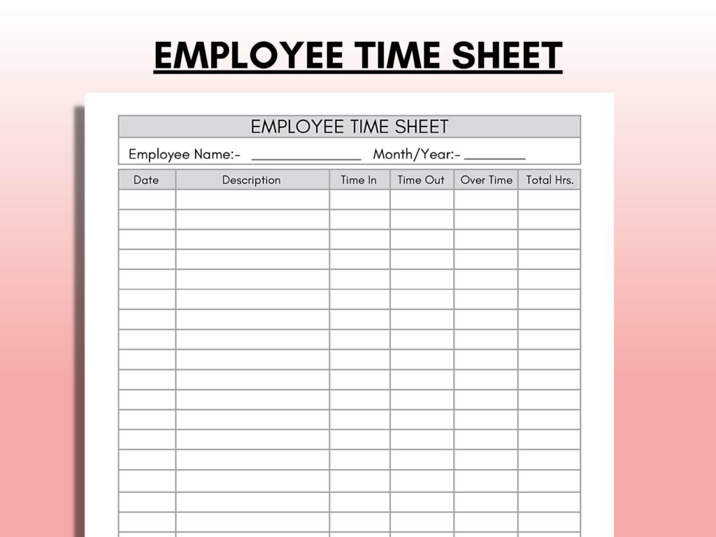 Sample Timesheets for Employees, Sample Time Sheets To Print